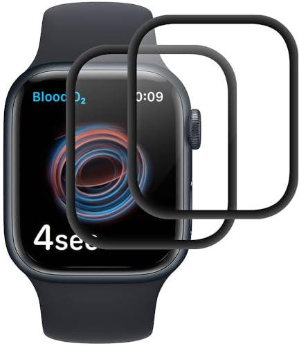 Protector Pantalla para Apple watch Series 7/8/9 45mm, 2 Piezas Pantalla Movil, [Antiarañazos][Antihuellas][9H Dureza]Protector Cristal
