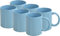 LAVV HOUSEWARES LTD 6X 310ml Smooth Ceramic Tea Coffee Cups Glossy Finish (10.9oz) (Light Blue)