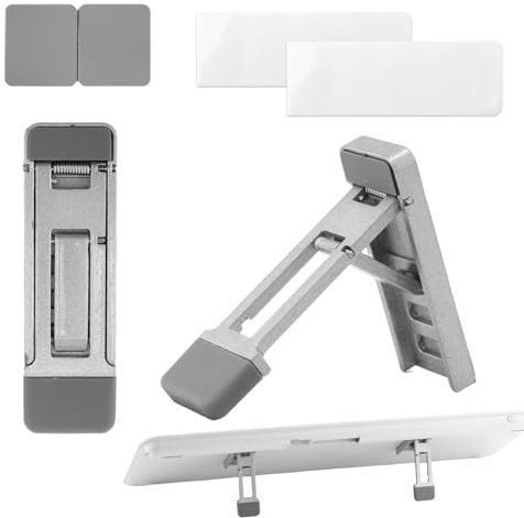 Gosknor 2pcs Support Relevable Clavier Pliable pour Bureau, Inclinaison Réglable Portable Mini Pieds Ordinateur Portable Rehausseur Ergonomique Clavier Ordinateur avec Patins Anti-Dérapants (Argenté)