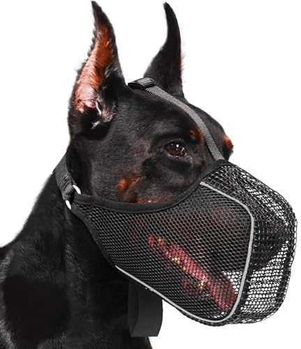Maulkorb für Hunde, Weicher Netzmaulkorb für kleine, mittelgroße und große Hunde, verstellbare Welpenmaulkörbe zum Auffangen von Beißen, Lecken und Kauen, ermöglicht Hecheln und Trinken(XXL)