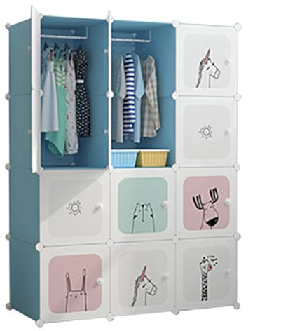 Modularer Schrank für Kinderzimmer, Schränke und Kleiderschränke, Kleiderschrank, Regal für Schlafzimmer, Aufbewahrungsmöbel, weiß, 111 x 47 x 147 cm