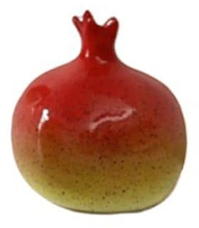 Vaso da fiori in ceramica, ornamento da scrivania, vaso di melograno finto limone, contenitore per fiori idroponici (rosso)