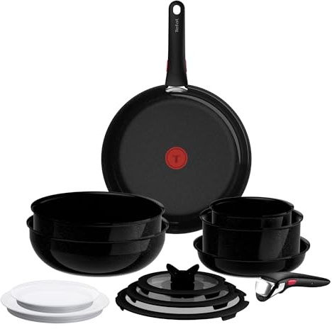Tefal - Ingenio Explore Ceramic Batterie de cuisine - 13 pièces | Poêles et casseroles avec technologie Fusioncore brevetée - Poignée amovible sécurisée - Gain de place 70 pour cent