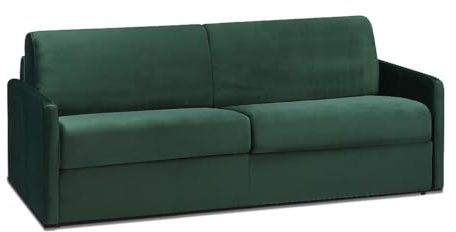 Vente-unique - Schlafsofa 4 Calife - Samt - tannengrün
