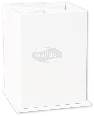 MY MANDARINE 102307MD - Pot à crayons en carton blanc - Gamme blanche - 8x8x11cm