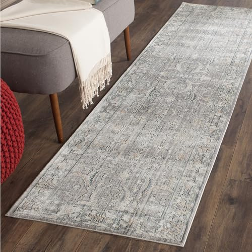 SAFAVIEH Valencia Collection Runner Rug - 2'3 x 8', Mauve & Cream, Boho Chic Distressed Design, Non-Shedding & Easy Care, Ideal for High Traffic Areas in Living Room, Bedroom (VAL114D)