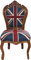 Casa Padrino Barock Esszimmer Stuhl Union Jack/Braun - Möbel Antik Stil