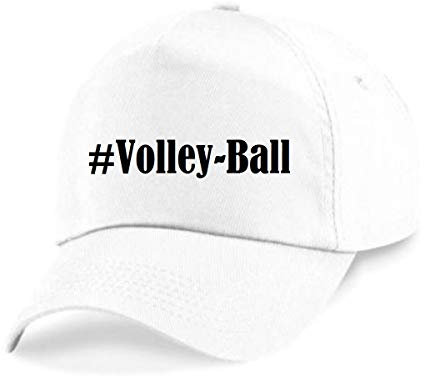 Reifen-Markt Base Cap Hashtag #Volley-Ball Größe Uni Farbe Weiss Druck Schwarz