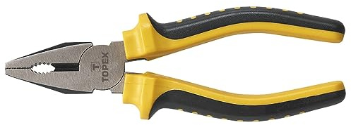 TOPEX Universal Kombizange 180 mm, Ergonomischer, Rutschfester Griff | Gehärtete Backen, Zange Haushalt, Werkstatt, Für Heimwerker und Profis, Gelb, Schwarz