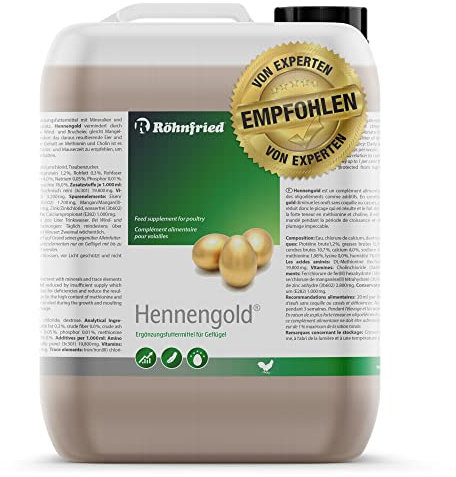 Röhnfried Hennengold 5000 ml I vermindert Brucheier & Federfressen I unterstützt Federwachstum & Federkleid I für Hühner & anderes Geflügel