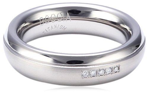Boccia Damen-Ring teilpoliert Titan 5 Brillanten GR.54 0130-0954