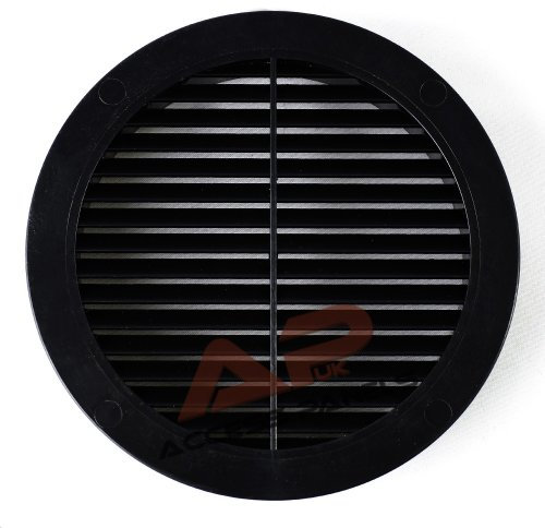Circle Air Vent Grille Cover BLACK 125mm (5) Ducting Ventilation Grill Cover