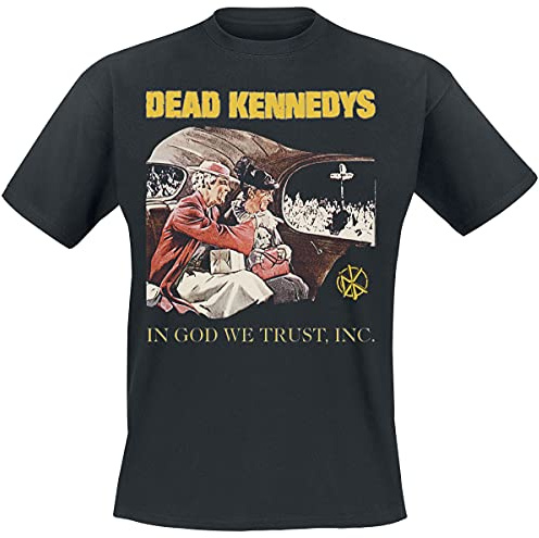 Plastic Head Men's Dead Kennedys in God We Trust Crew Neck Short Sleeve T-Shirt, Black, Large