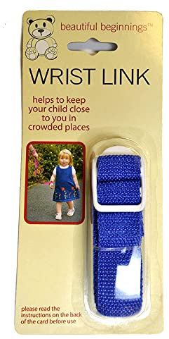 Beautiful Beginnings Adjustable Baby Wrist Link Rein Restrain Safety Toddler Walking in Assorted Color (18m-4yrs)
