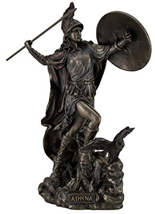 Veronese Design Athena Griechische Göttin der Weisheit & Krieg Werfen Javelin Bronze Finish Statue