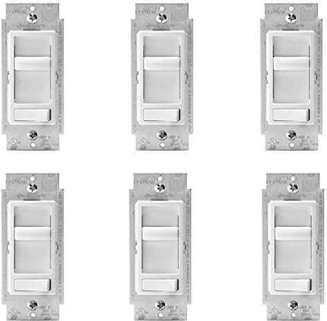 Leviton R62-06674-P0W SureSlide - Dimmer universale a incandescenza, 6 pezzi, colore: Bianco