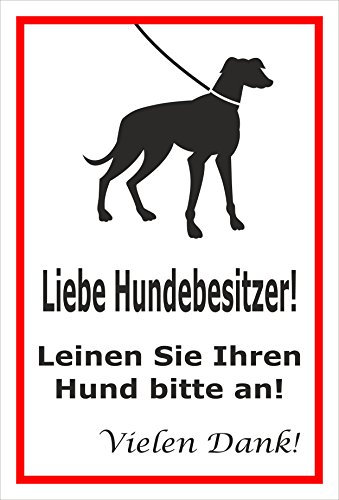 Melis-Folienwerkstatt Schild - Liebe Hundebesitzer - 30x20cm | 3mm Hartschaum – S00216-009-B -20 VAR.