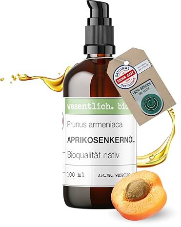 Aprikosenkernöl BIO kaltgepresst 100ml (Prunus Armeniaca) - 100% naturrein von wesentlich.