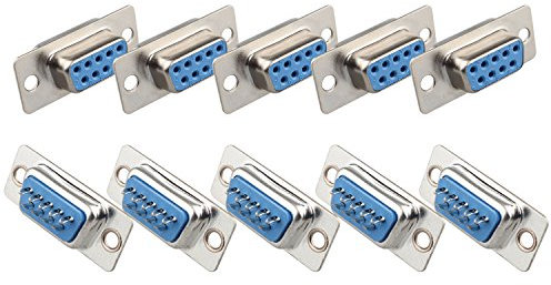 Futheda 10 PCS Computer DB9-Buchse Stecker RS232 Buchse Adapter Solder Typ 9 Pin D-Sub-Stecker