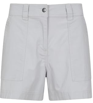 Mountain Warehouse Coast Womens Shorty Shorts - Lightweight Ladies Pants, Breathable, Pockets, Stretchable Trousers - for Spring Summer, Travelling & Oudoors Light Grey (Short) Women's Size 10