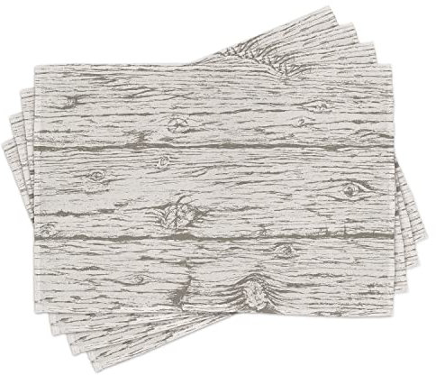 ABAKUHAUS Rustikal Platzmatten, Eiche-Oberflächen-Muster Woods Thema horizontal Karten Plank Natur Artsy Entwurf, Waschbare Stoff Esszimmer Küche Tischdekorations Digitaldruck, Kokosnuss