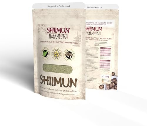 Bellfor Shiimun Immun, Ergänzungsfuttermittel für Hunde mit Shiitake, Insektenprotein, Kurkuma und Spirulina zur Unterstützung der natürlichen Abwehrkräfte, 120 g