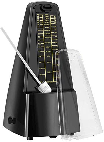 Mechanisches Metronom, XCOZU Metronom mit Hoher Präzision für Klavier Gitarre Schlagzeug Violine Bass Musikinstrumente, Traditionelle Pyramideform Aufzieh Pendel mit Lautem Glocke Tempo 40~208 bpm