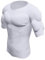 Ypnrd Hommes Shaper Torse Muscle Faux T-Shirt Épaules Faux Rembourré sous-Vêtements Compression T-Shirts,Blanc,S