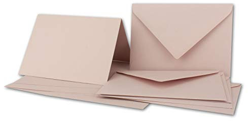 ARTOZ FLORETTA 25x DIN B6 Faltkarten-Set mit DIN B6 Umschlägen - light rose - 12 x 16,9 cm - 200 g/m² - pastellfarbenes Papier