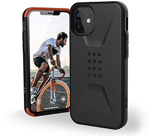Urban Armor Gear Civilian Hülle Apple iPhone 12 Mini (5,4'' Zoll) Schutzhülle (Wireless Charging kompatibles Cover, Sturzfeste Handyhülle, Ultra Slim Bumper) - schwarz