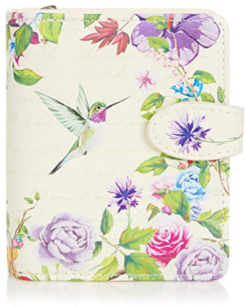 Shagwear ® Portemonnaie Geldbörse Damen Geldbeutel Mädchen Bifold Mehrfarbig Portmonee Designs: (Kolibri/Humming Bird)