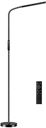 ACMHNC Stehlampe LED Dimmbar Stehleuchte Mit Fernbedienung,10W LED Standleuchte Touch Schwanenhals Leselampe für Wohnzimmer,Schlafzimmer,Arbeitszimmer,Büro,5 Farbtemperatur,5 Helligkeitsstufen,Schwarz