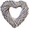 Wrenbury Hanging Heart Wreath Wicker Summer Decoration 30cm - Medium Door Outdoor to Decorate Garland Silver Willow Wreath Spring Door Garland - Front Door Wreath