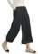 Ecupper Capris Hose Damen Sommer Übergröße Baumwolle Lässig Hose Stoffhose Weitehosen Schwarz 3XL