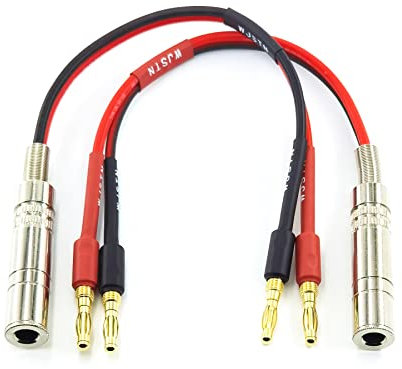 kigauruWJSTN 1/4 TS to Banana Plug Speaker Cable 6.35 mm 1/4 Female to Banana Plug Speaker Mono Adapter 8 inches 2pack
