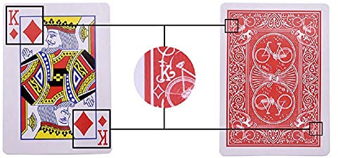 SUMAG Magic Tricks - Juego de cartas de póquer marcadas secretas, cartas mágicas de April Fools, tarjetas de truco de primer plano (parte trasera roja)