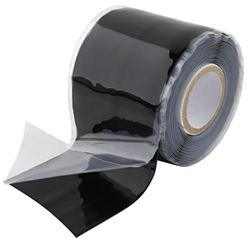 SeKi Ruban en silicone auto-soudant - 3,8 cm x 3 m - Noir - Ruban isolant - Étanche - Pour réparation de tuyaux, réparation de câbles - Pour réparations étanches