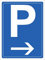 Pubblimania Parkschild mit Pfeil | 3 mm Verbund-Aluminium Für den Außen- oder Innenbereich (30 x 40 cm mit Pfeil rechts)