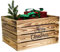 Adventskiste/Weihnachtskiste mit Schriftzug Obstkiste Weinkiste Dekokiste Geschenkekiste Weihnachtsdeko Adventskalender 50 x 40 x 29cm (geflammt mit Merry Christmas schwarz)