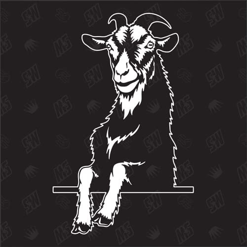 speedwerk-motorwear Ziegenbock Version 2 - Aufkleber, Autoaufkleber, Sticker, Ziege, Geiß, Zicklein, Kitz, Bauernhof, Bock, Tiere, Farmanimals, Farmtiere, Ziegenhirte, (AUCH MIT Wunschname MÖGLICH)