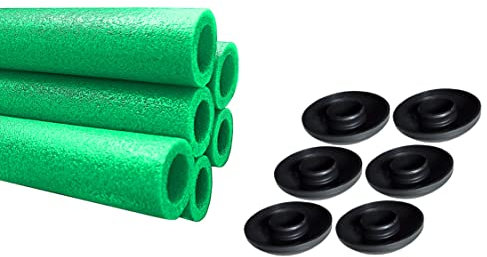 Clever Leon Schaumstoff Rohre Trampolin Stangenschutz Polster Für Trampolinstangen 6 Stück Mit Kappen Schaumstoffhülsen Für Trampolinstangen 180 cm grün