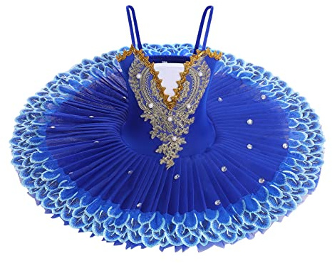 OBEEII Robe de Ballet Paillettes Broderies Ballet Tutu Justaucorps Danse Classique Gymnastique Léotard Costume