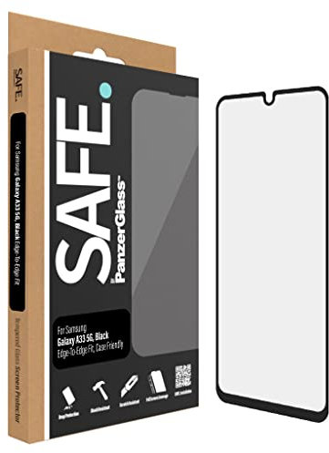 PanzerGlass SAFE Screen Protector for Samsung Galaxy A33 5G - Full Screen Coverage and Case Friendly Tempered Glass with Anti-Fingerprint Technologie, iPhone Screen Protector Military Grade