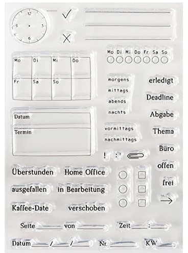 Odernichtoderdoch Stempelset Terminplanung - Set mit verschiedenen Motiv-Stempeln - A6-10,5 x 14,8 - Lehrer - Kalenderorganisation