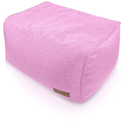 Aiire Sitzhocker rechteckiger 50x40x30 cm - Pouf Hocker, Sitzpouf, Hochwertiger, Pflegeleichter Sitzpuff - Sitzsack Fußstütze oder fußhocker für Wohnzimmer und Schlafzimmer Rosa