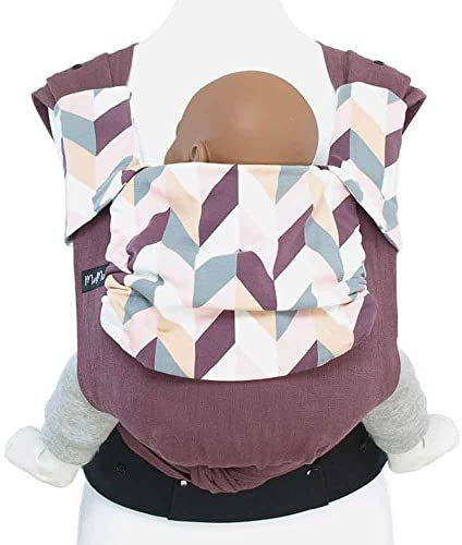 MamaMotion MaMo Babytrage – gefächerte Träger – Halfbuckle Tragehilfe – für Neugeborene ab Geburt von 50 – 86 cm - ergonomische Sitzhaltung – Bauchtrage – Hüfttrage - Rückentrage (Mama Arm!)