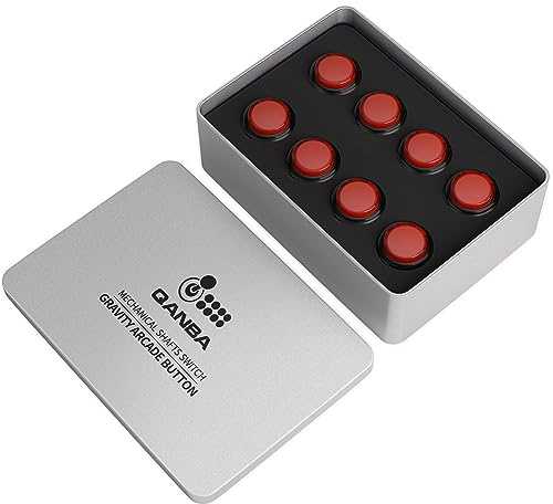 qanba Gravity KS Ejes mecánicos pulsador silencioso de 30 mm a presión (en caja (transparente rojo negro D10 (8 piezas)