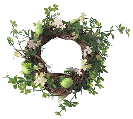 Osterkranz mit grünem Blumenmotiv