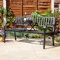 Home Source Garden Bench Love Seat Companion Chair, 2 Seater, Black