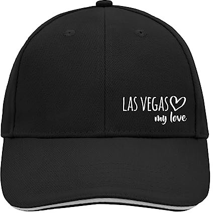 Huuraa Cappy Mütze Las Vegas My Love Geschenk Black/Light Grey Las Vegas Präsent
